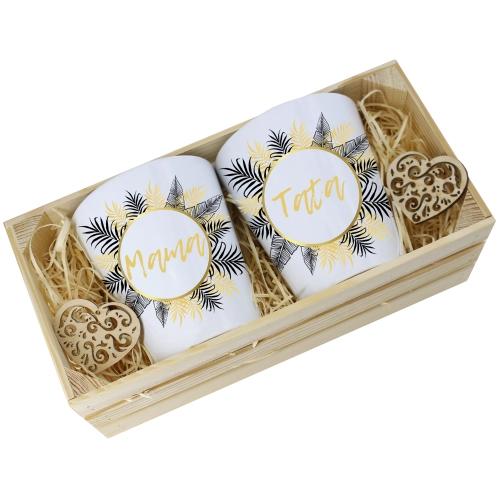 PREZENT DLA MAMY I TATY KUBKI LATTE W SKRZYNCE