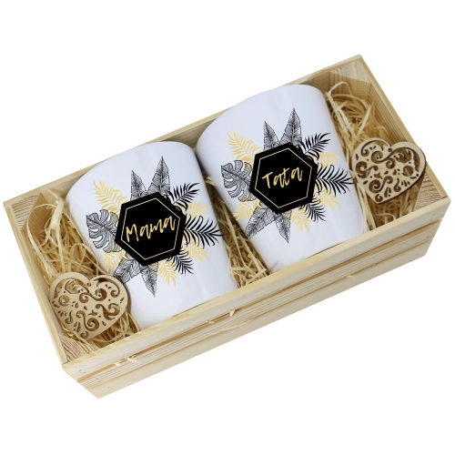 PREZENT DLA MAMY I TATY KUBKI LATTE W SKRZYNCE