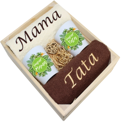 PREZENT DLA MAMY I TATY KUBKI LATTE + RĘCZNIKI