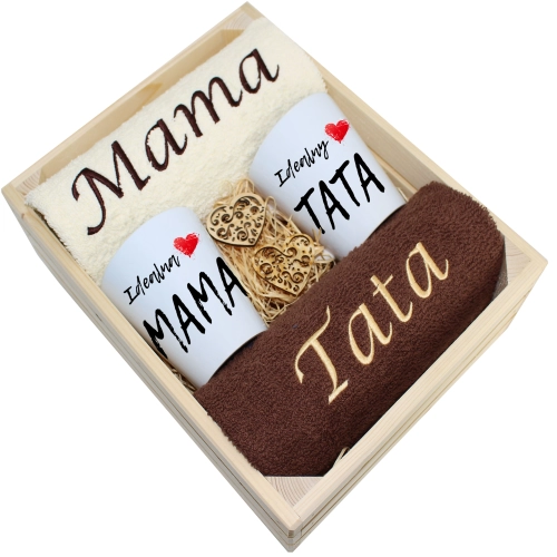 PREZENT DLA MAMY I TATY KUBKI LATTE + RĘCZNIKI