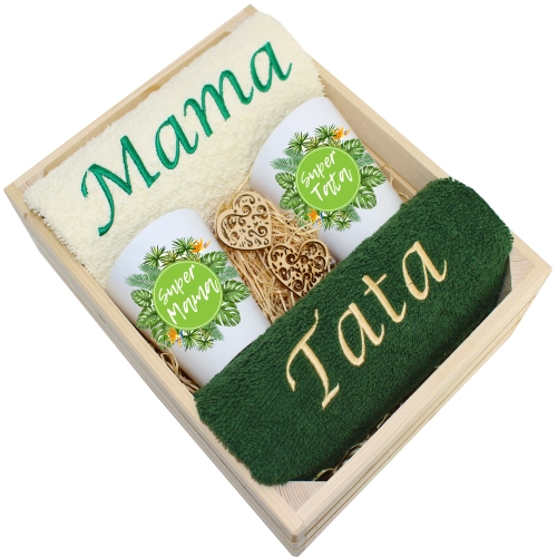 PREZENT DLA MAMY I TATY KUBKI LATTE + RĘCZNIKI