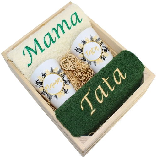 PREZENT DLA MAMY I TATY KUBKI LATTE + RĘCZNIKI