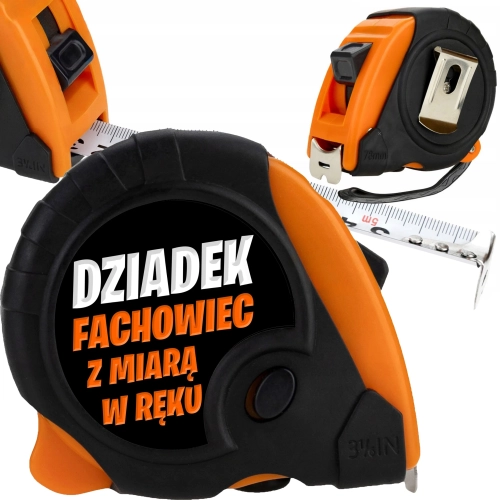 PREZENT NA DZIEŃ DZIADKA MIARKA ZWIJANA 5M TAŚMA Z BLOKADĄ SUPER DZIADEK