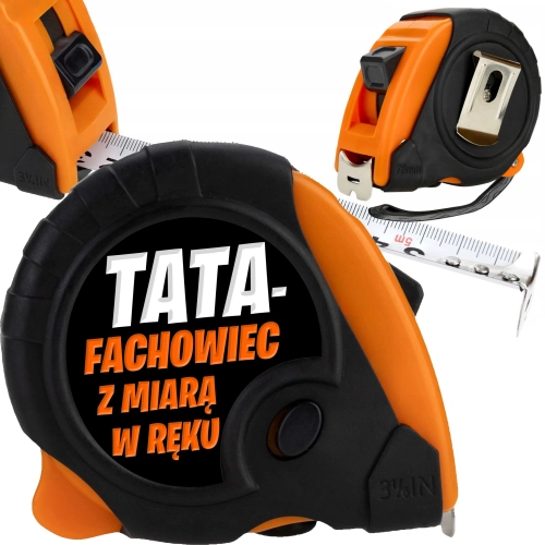 PREZENT DLA TATY NA DZIEŃ OJCA MIARKA ZWIJANA 5M TAŚMA Z BLOKADĄ SUPER TATA