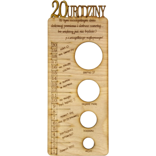 MIARA MĘSKOŚCI ŚMIESZNY PREZENT 20 URODZINY PENIS