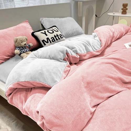 KOMPLET POŚCIELI 200x220 PLUSZ MIŚ ZIMOWA POLAROWA CIEPŁA MIKROFIBRA PASY