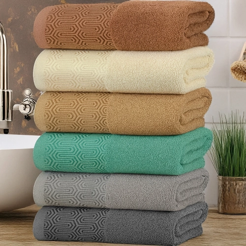 LUKSUSOWY KOMPLET 6 RĘCZNIKÓW KĄPIELOWYCH 70x140 BAWEŁNA FROTTE CHŁONNE