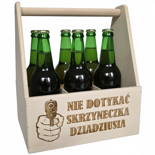 PREZENT NA DZIEŃ DZIADKA NOSIDŁO NA PIWO SKRZYNKA DREWNIANA DZIADEK