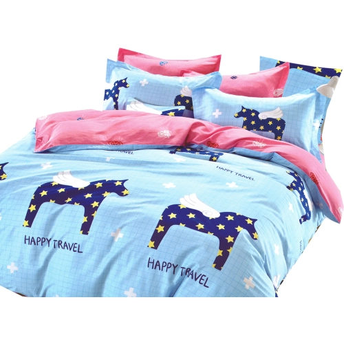 KOMPLET POŚCIELI 100% BAWEŁNA DWUSTRONNA POŚCIEL 150x200 +2 POSZEWKI