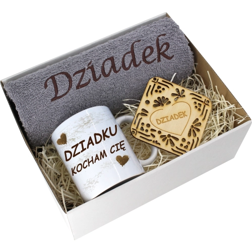 PREZENT DZIEŃ DZIADKA RĘCZNIK KUBEK SUPER DZIADEK