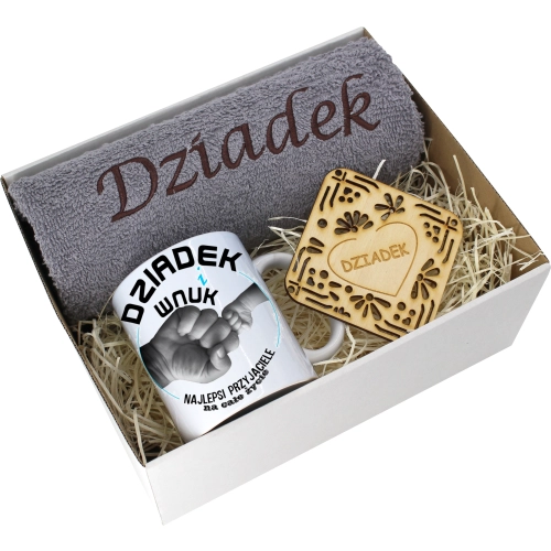 PREZENT DZIEŃ DZIADKA RĘCZNIK KUBEK SUPER DZIADEK