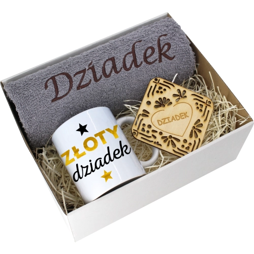 PREZENT DZIEŃ DZIADKA RĘCZNIK KUBEK SUPER DZIADEK