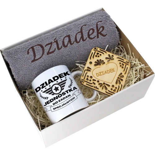 PREZENT DZIEŃ DZIADKA RĘCZNIK KUBEK SUPER DZIADEK