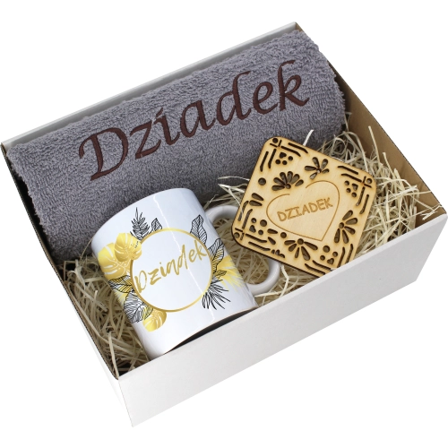 PREZENT DZIEŃ DZIADKA RĘCZNIK KUBEK SUPER DZIADEK