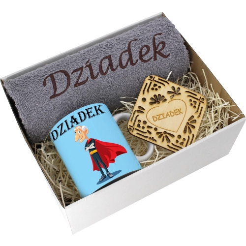 PREZENT DZIEŃ DZIADKA RĘCZNIK KUBEK SUPER DZIADEK