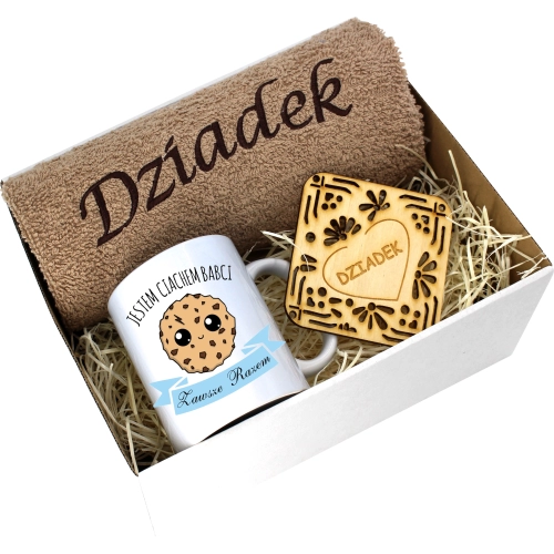 PREZENT DZIEŃ DZIADKA RĘCZNIK KUBEK SUPER DZIADEK