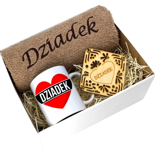 PREZENT DZIEŃ DZIADKA RĘCZNIK KUBEK SUPER DZIADEK
