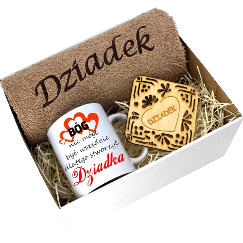 PREZENT DZIEŃ DZIADKA RĘCZNIK KUBEK SUPER DZIADEK