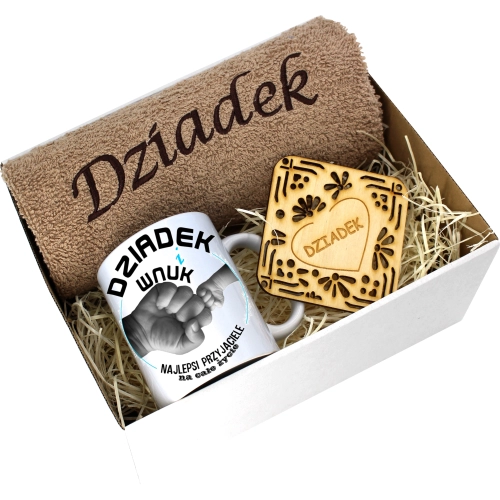 PREZENT DZIEŃ DZIADKA RĘCZNIK KUBEK SUPER DZIADEK