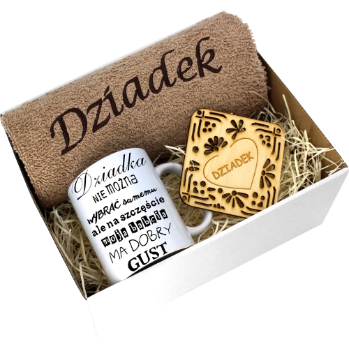 PREZENT DZIEŃ DZIADKA RĘCZNIK KUBEK SUPER DZIADEK