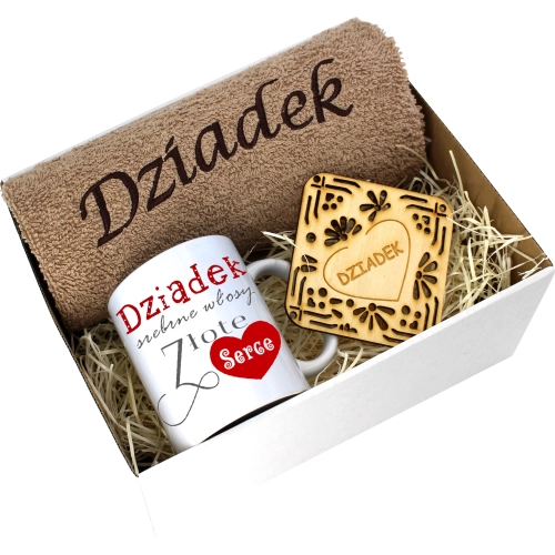 PREZENT DZIEŃ DZIADKA RĘCZNIK KUBEK SUPER DZIADEK