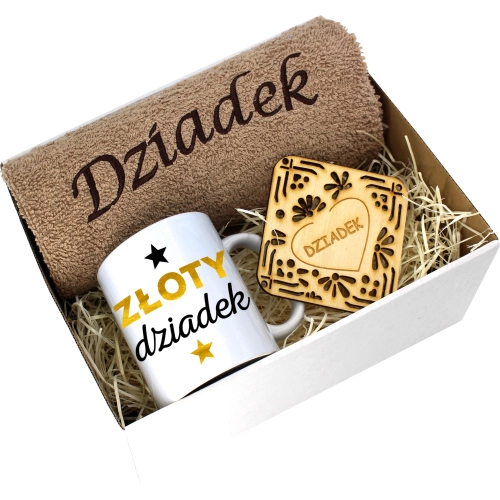 PREZENT DZIEŃ DZIADKA RĘCZNIK KUBEK SUPER DZIADEK