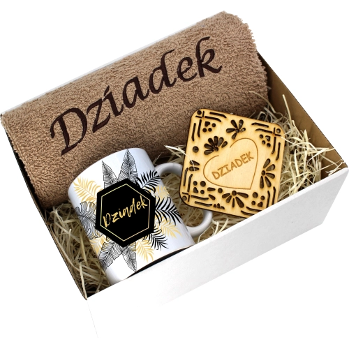 PREZENT DZIEŃ DZIADKA RĘCZNIK KUBEK SUPER DZIADEK