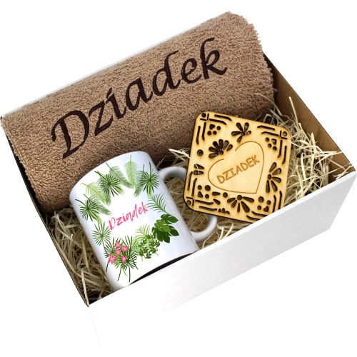 PREZENT DZIEŃ DZIADKA RĘCZNIK KUBEK SUPER DZIADEK