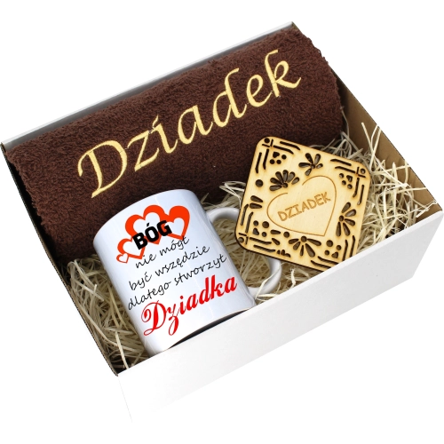 PREZENT DZIEŃ DZIADKA RĘCZNIK KUBEK SUPER DZIADEK
