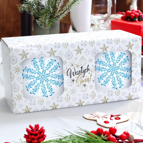 ŚWIĄTECZNY KOMPLET KUBKÓW 330ml NA PREZENT MIKOŁAJ ZESTAW W PUDEŁKU DRUK