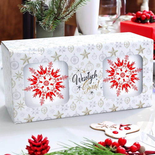 ŚWIĄTECZNY KOMPLET KUBKÓW 330ml LATTE PREZENT MIKOŁAJ ZESTAW W PUDEŁKU DRUK