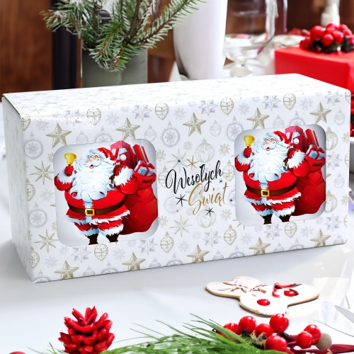 ŚWIĄTECZNY KOMPLET KUBKÓW 330ml NA PREZENT MIKOŁAJ ZESTAW W PUDEŁKU DRUK