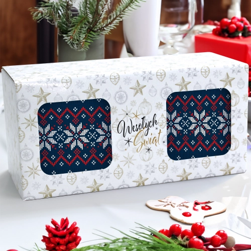 ŚWIĄTECZNY KOMPLET KUBKÓW 330ml NA PREZENT MIKOŁAJ ZESTAW W PUDEŁKU DRUK