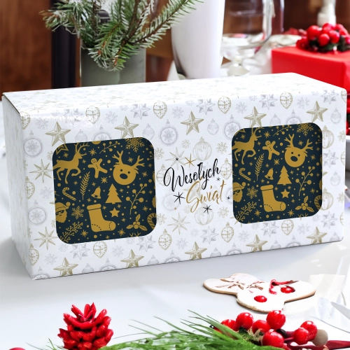 ŚWIĄTECZNY KOMPLET KUBKÓW 330ml NA PREZENT MIKOŁAJ ZESTAW W PUDEŁKU DRUK