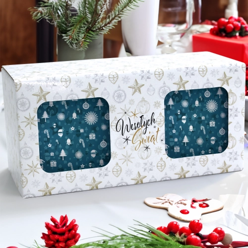 ŚWIĄTECZNY KOMPLET KUBKÓW 330ml NA PREZENT MIKOŁAJ ZESTAW W PUDEŁKU DRUK