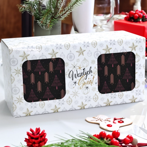 ŚWIĄTECZNY KOMPLET KUBKÓW 330ml NA PREZENT MIKOŁAJ ZESTAW W PUDEŁKU DRUK