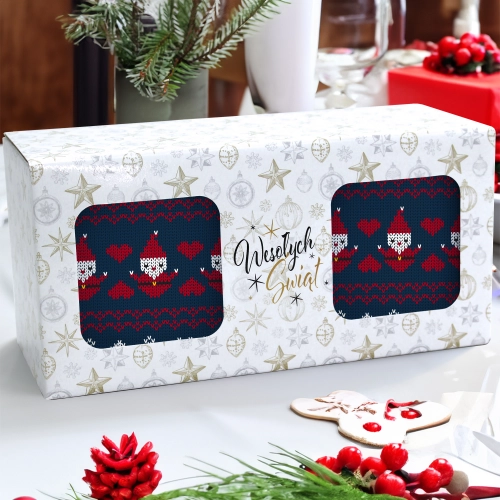 ŚWIĄTECZNY KOMPLET KUBKÓW 330ml NA PREZENT MIKOŁAJ ZESTAW W PUDEŁKU DRUK