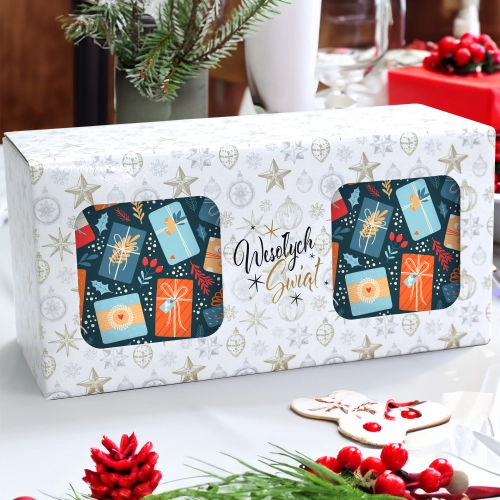 ŚWIĄTECZNY KOMPLET KUBKÓW 330ml NA PREZENT MIKOŁAJ ZESTAW W PUDEŁKU DRUK