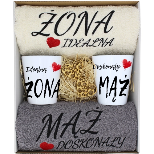 PREZENT ŚLUB ŻONA MĄŻ ROCZNICA RĘCZNIKI KUBKI
