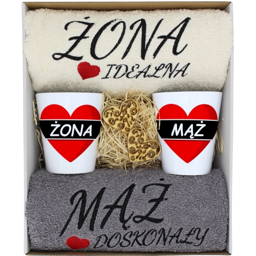 PREZENT ŚLUB ŻONA MĄŻ ROCZNICA RĘCZNIKI KUBKI