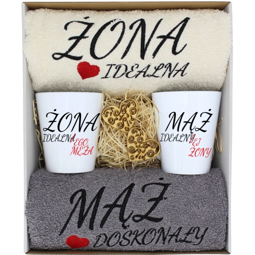 PREZENT ŚLUB ŻONA MĄŻ ROCZNICA RĘCZNIKI KUBKI