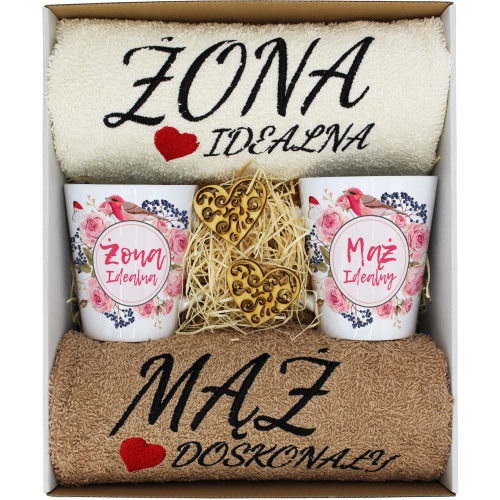 PREZENT ŚLUB ŻONA MĄŻ ROCZNICA RĘCZNIKI KUBKI
