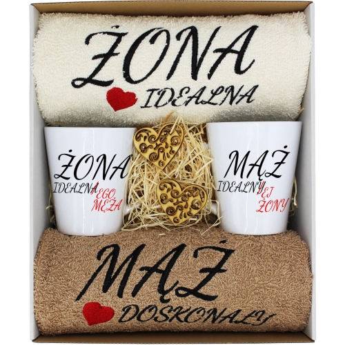 PREZENT ŚLUB ŻONA MĄŻ ROCZNICA RĘCZNIKI KUBKI