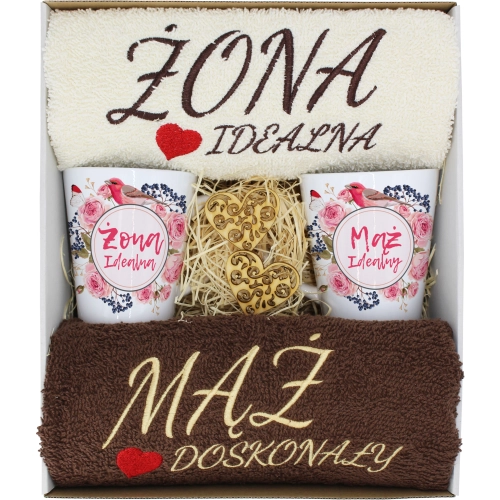 PREZENT ŚLUB ŻONA MĄŻ ROCZNICA RĘCZNIKI KUBKI