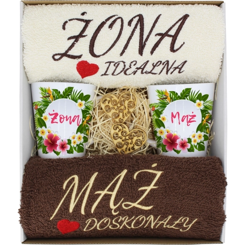 PREZENT ŚLUB ŻONA MĄŻ ROCZNICA RĘCZNIKI KUBKI