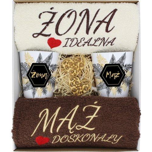 PREZENT ŚLUB ŻONA MĄŻ ROCZNICA RĘCZNIKI KUBKI