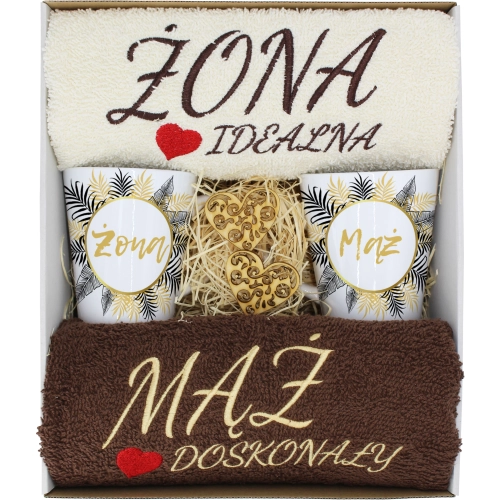 PREZENT ŚLUB ŻONA MĄŻ ROCZNICA RĘCZNIKI KUBKI