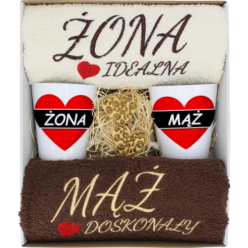 PREZENT ŚLUB ŻONA MĄŻ ROCZNICA RĘCZNIKI KUBKI