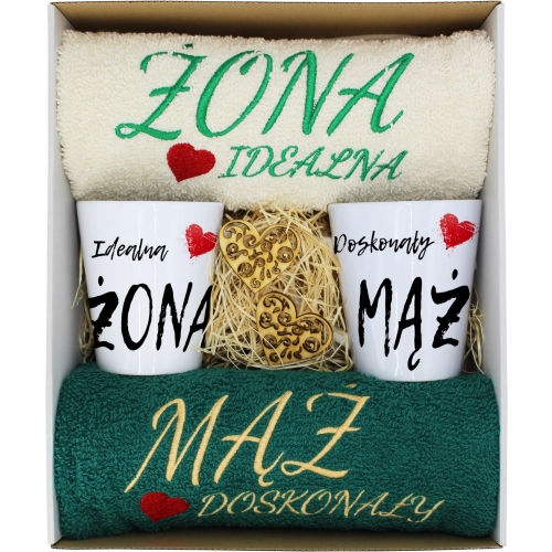 PREZENT ŚLUB ŻONA MĄŻ ROCZNICA RĘCZNIKI KUBKI