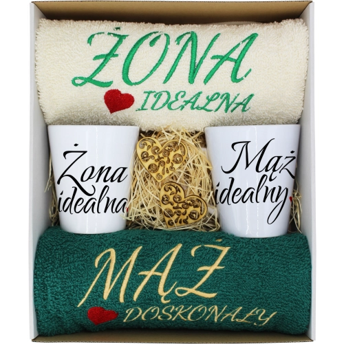 PREZENT ŚLUB ŻONA MĄŻ ROCZNICA RĘCZNIKI KUBKI